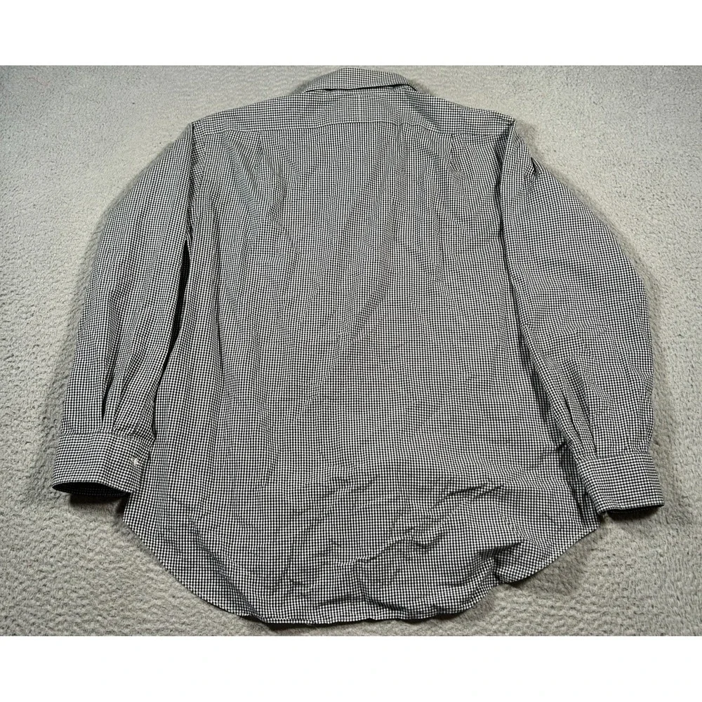 Polo Ralph Lauren‎ Dress Shirt Men 16.5 Black White Gingham Check Cotton Philip